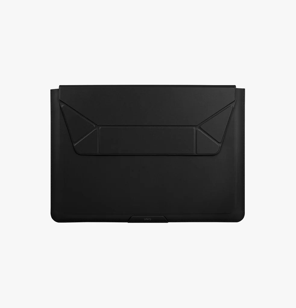 حقيبة كمبيوتر محمول يونيك اوسلو مع حامل قابل للطي مقاس 14 بوصة - أسود لامع