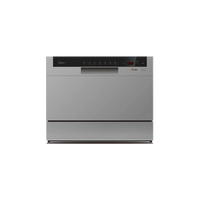 Midea Countertop Dishwasher 6 Place Settings, 7 Programs, A+ Energy, Silver | WQP6-3602F