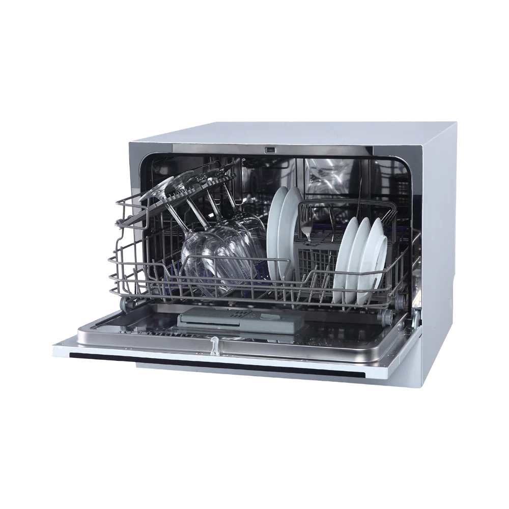 Midea Countertop Dishwasher 6 Place Settings, 7 Programs, A+ Energy, Silver | WQP6-3602F
