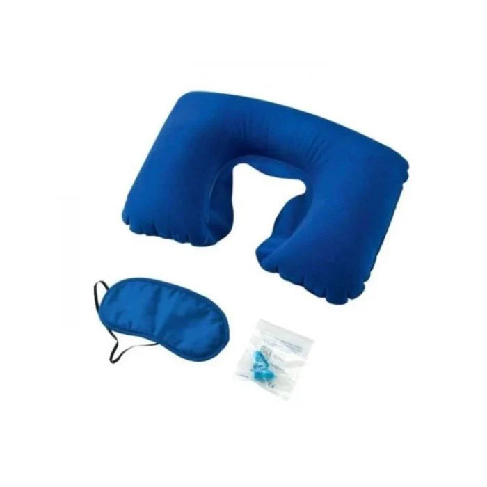 Princess Travel Set Blue - Inflatable Pillow, Eye Mask & Ear Plugs