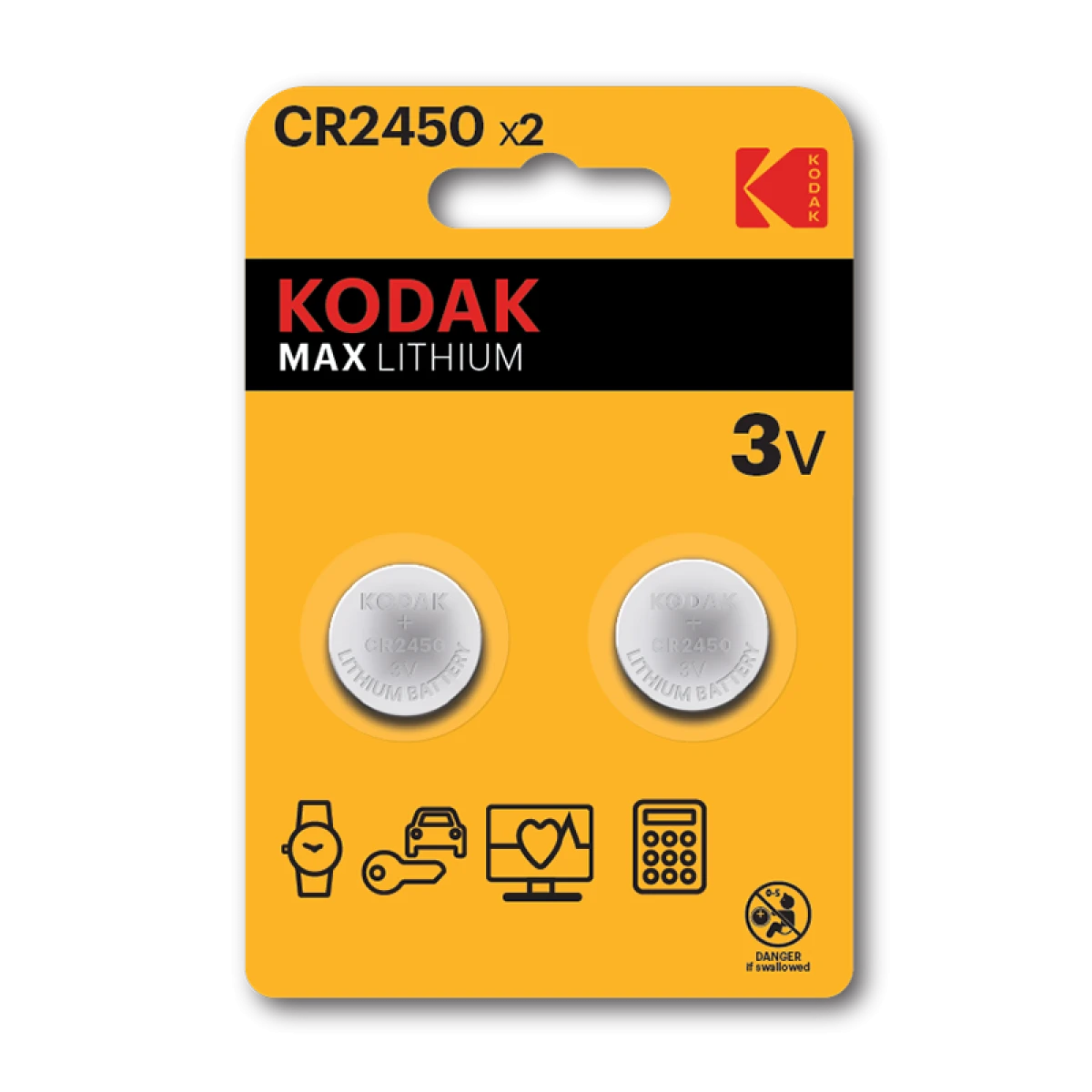 Kodak Lithium Button Cell Batteries 2450 Pack Of 2