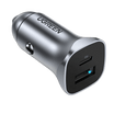 شاحن سيارة يوجرين مزدوج USB – رمادي فضائي، شحن سريع