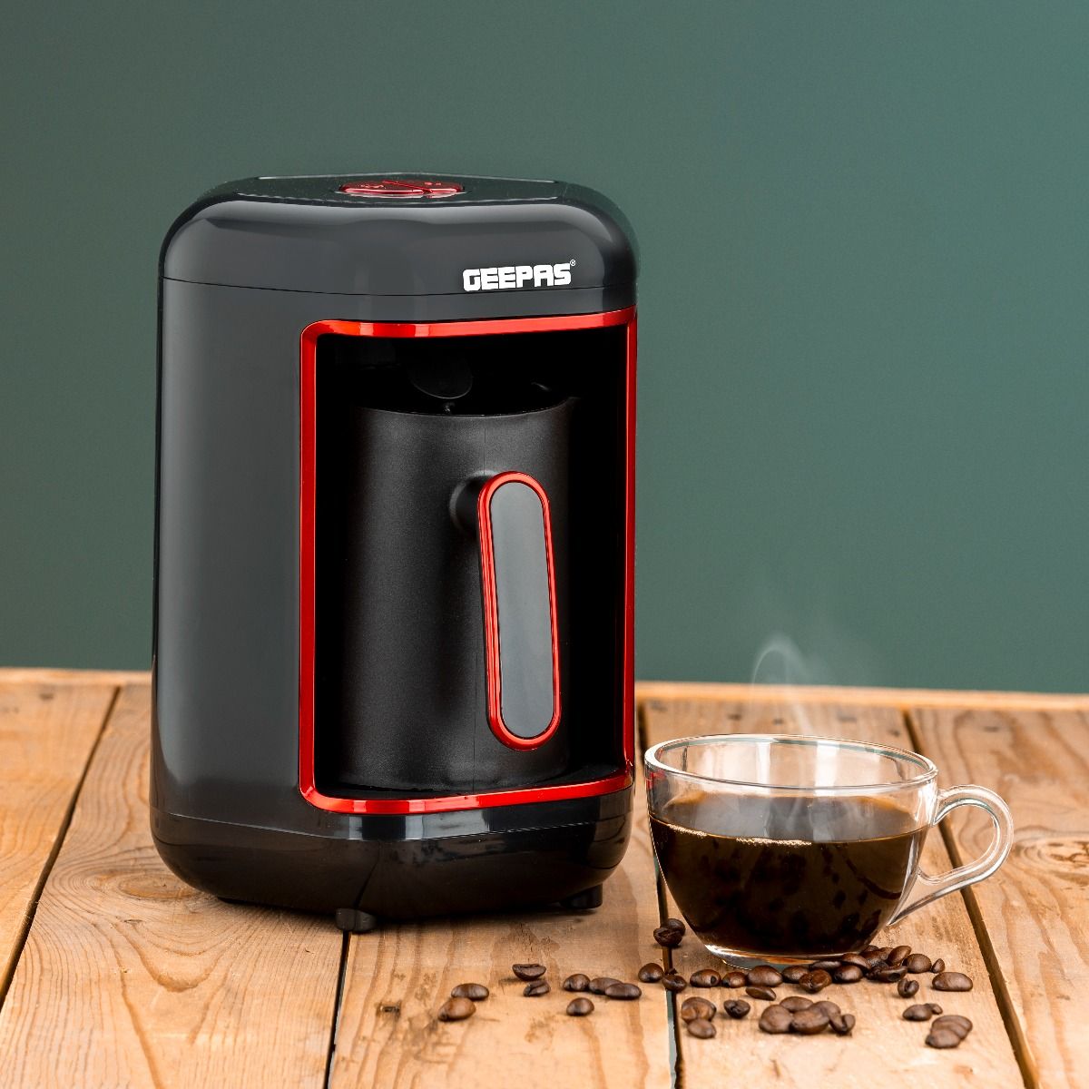Geepas Turkish Coffee Maker 4 Cup Capacity Stainless Steel Plate Geepas Turkish Coffee Maker 4 Cup Capacity Stainless Steel Plate