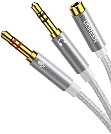 UGREEN 3.5mm Female to 2 Male Cable Aluminum Case - White