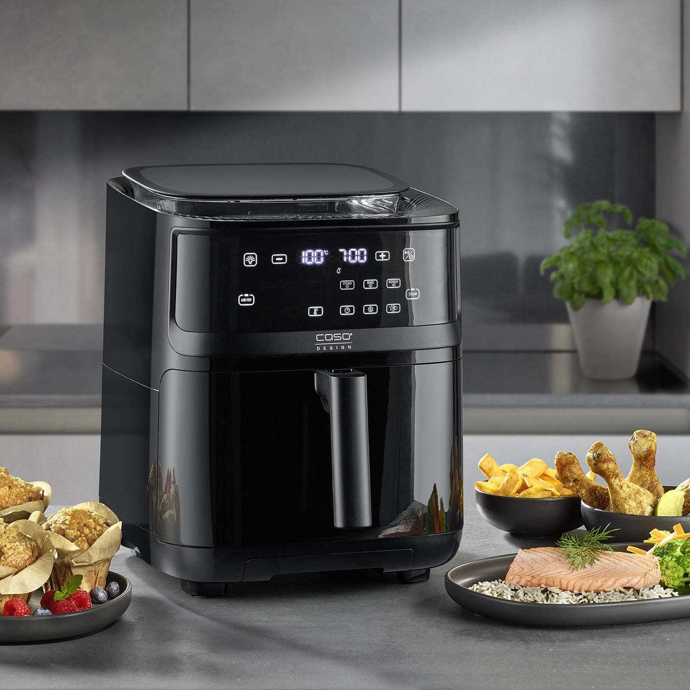 Caso Air Fryer Xlarge With Window & Steamer 1700W 7 Liter