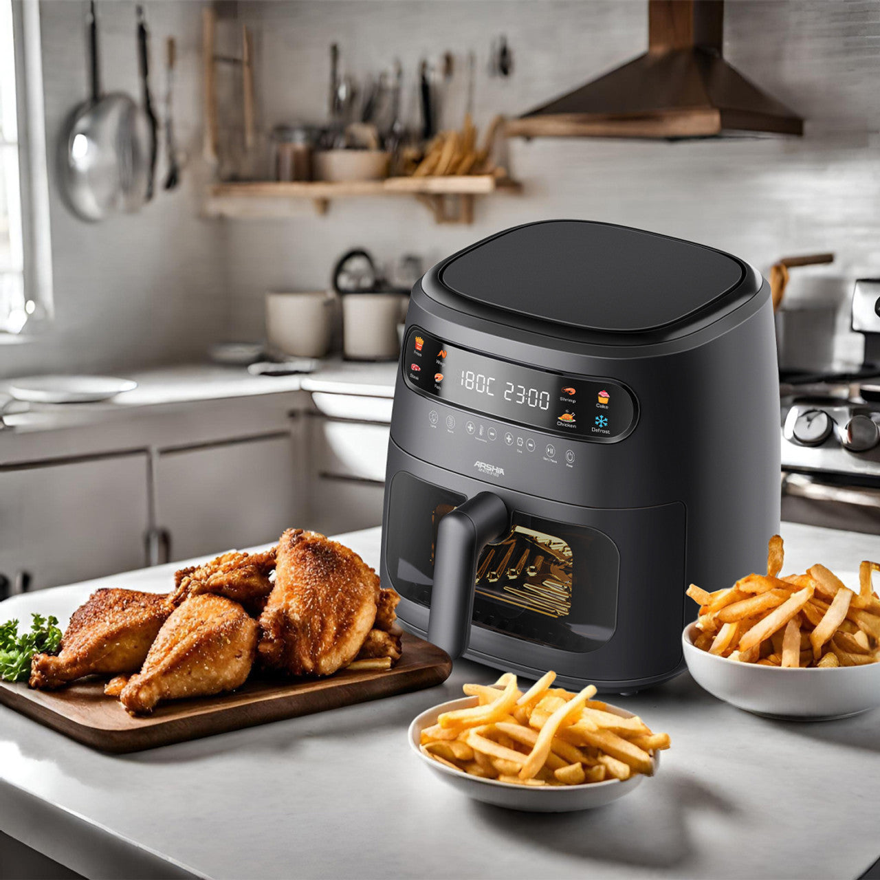 Arshia Multifunctional 8L Air Fryer, 1750W – Black Arshia Multifunctional 8L Air Fryer, 1750W – Black