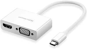 يوجرين محول USB Type-C إلى HDMI + VGA (أبيض)