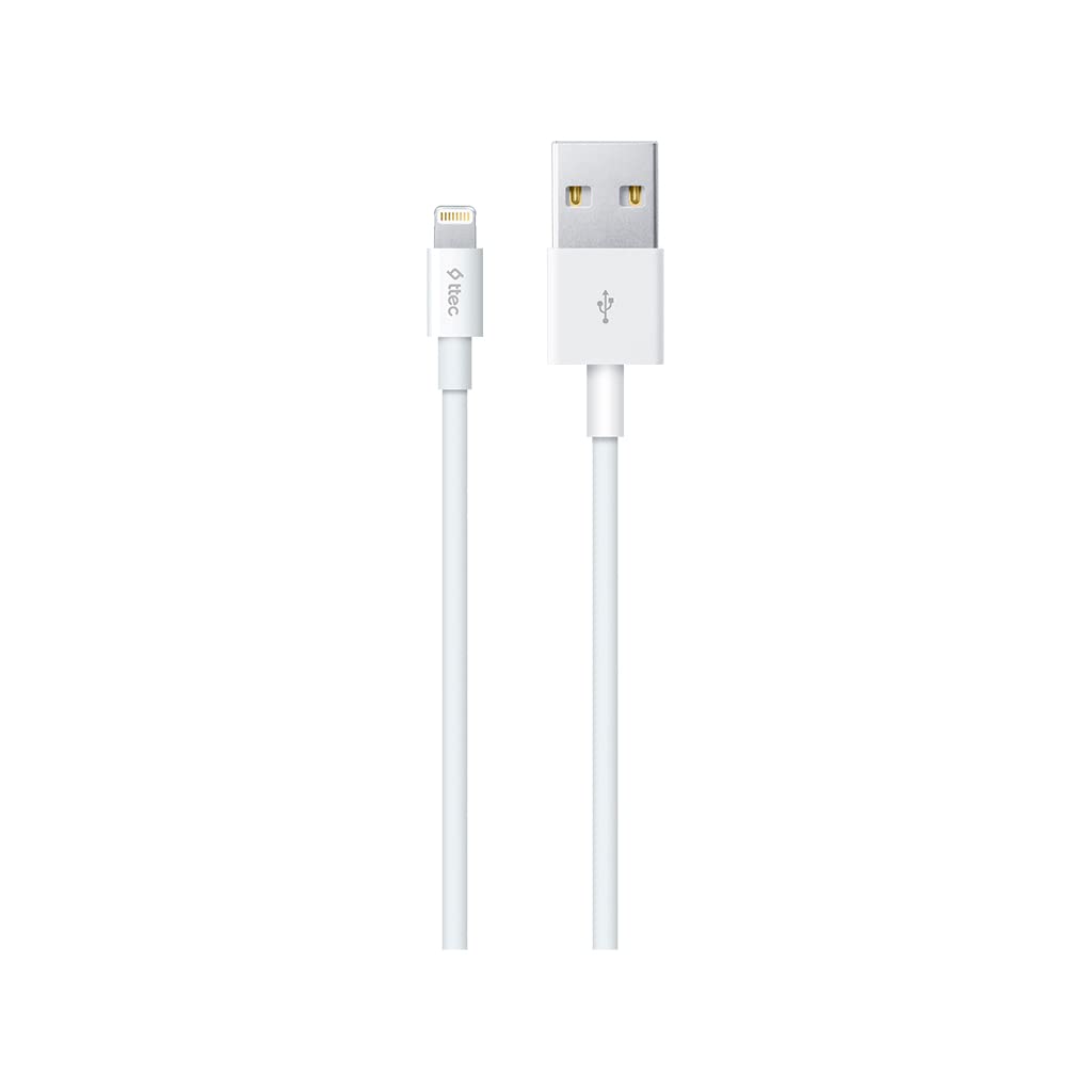 ttec Lightning Charge Data Cable Mfi to USB - White