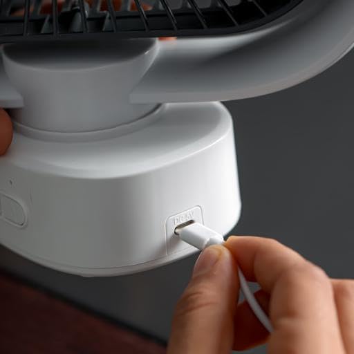 Geepas 8" Rechargeable Oscillating Table Fan with 2-in-1 LED Light, GF21122
