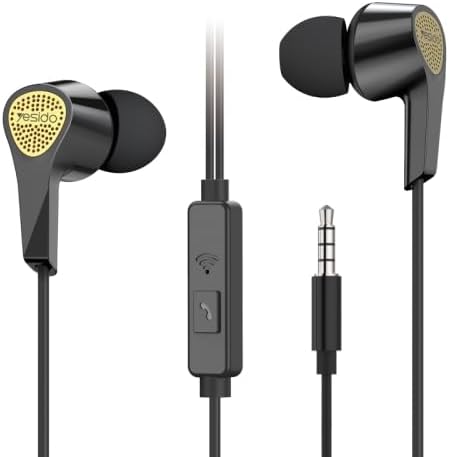 Yesido YH-25 Black Earphones | Clear Sound & Stylish Design