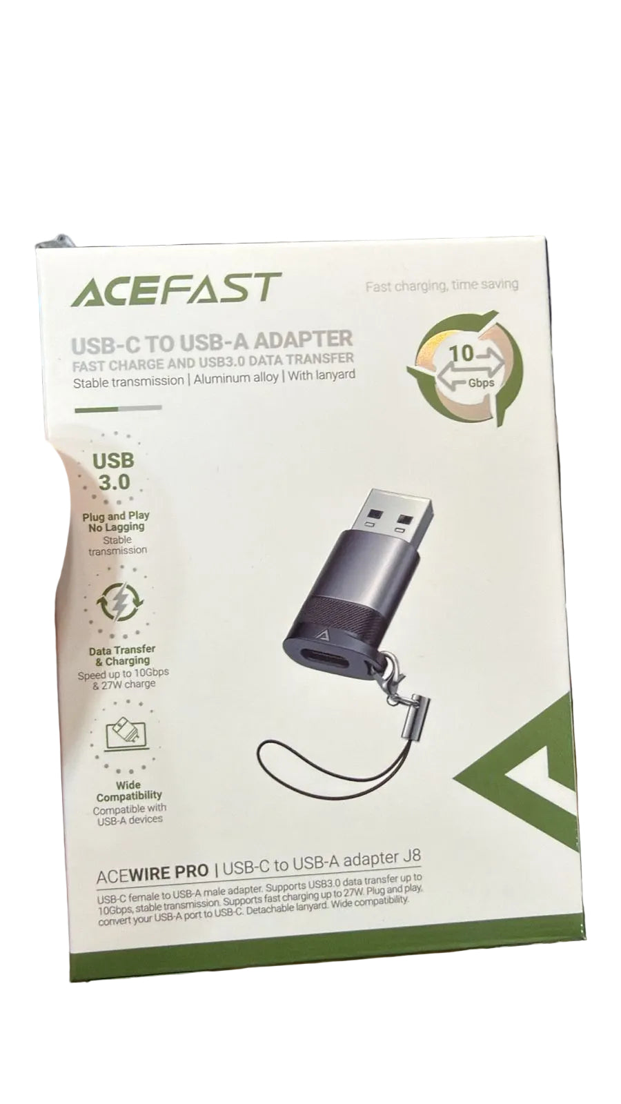 محول ACEFAST WIRE PRO USB-C إلى USB-A | شحن سريع 27W