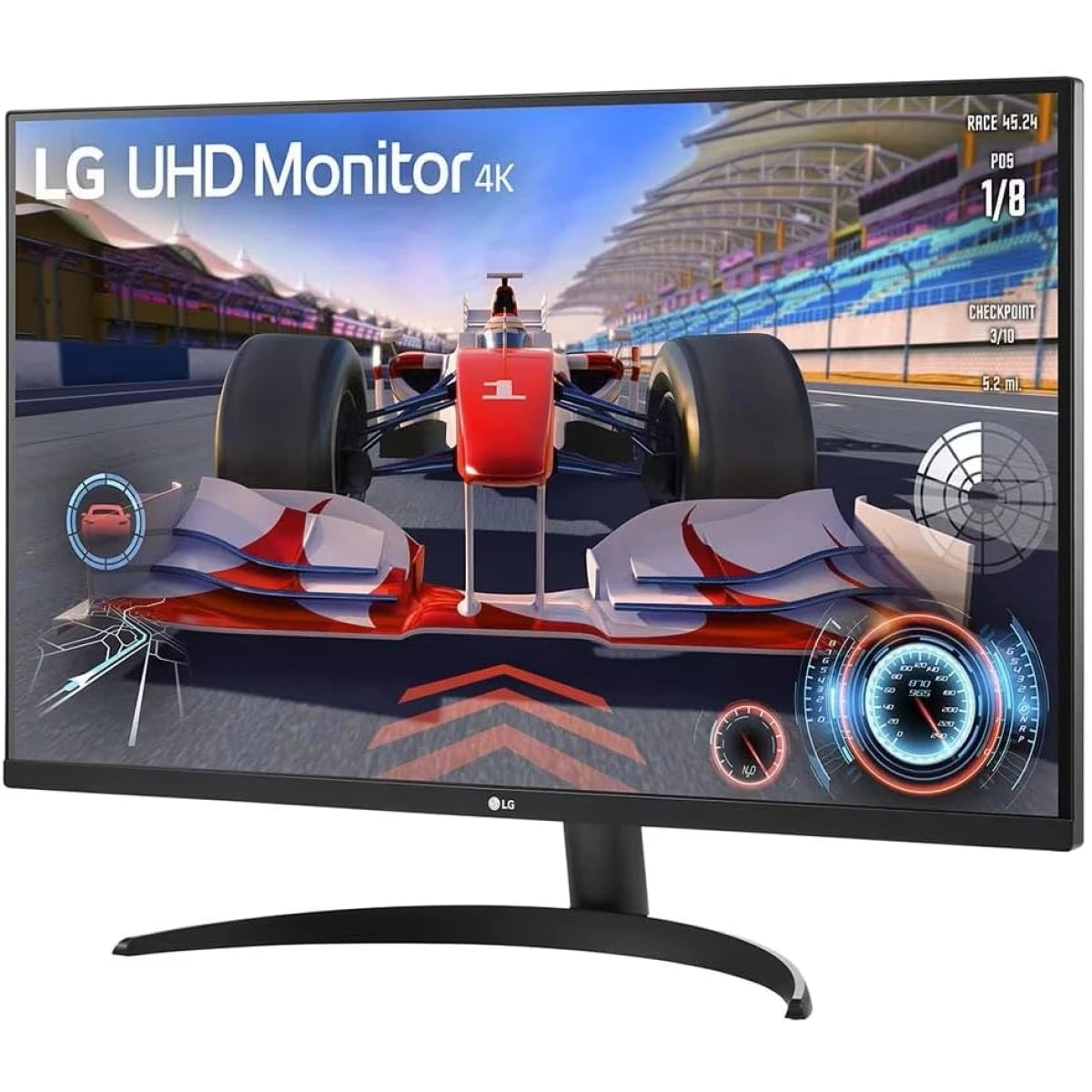 شاشة LG 32 بوصة UHD 4K HDR مع منفذ عرض HDMI وحامل قابل للتعديل