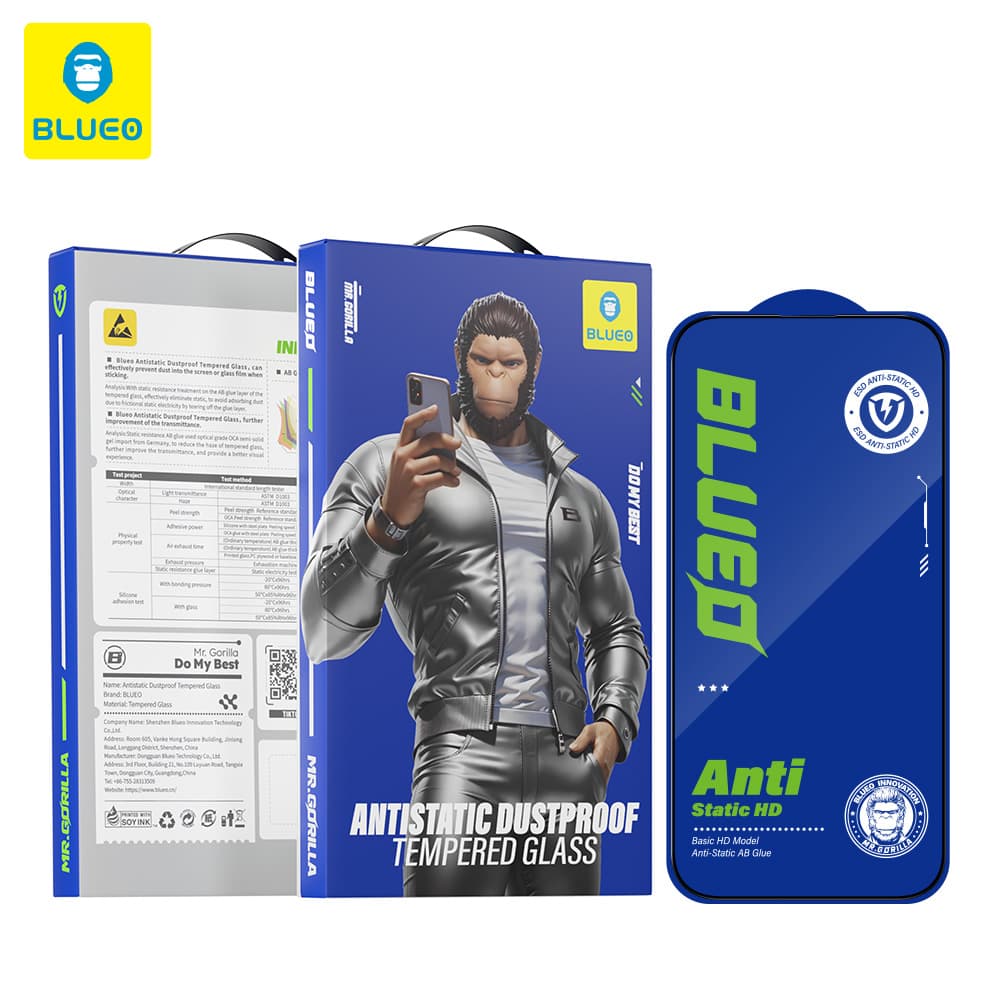 واقي شاشة Blueo HD Clear للايفون 17 / 17 Air / 17 Pro / 17 Pro Max – زجاج مقوى ضد الغبار والكهرباء الساكنة
