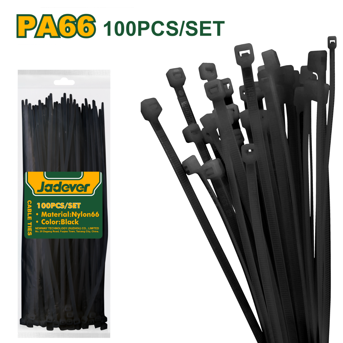 Jadever Cable Ties 350×4.8mm 100 Pack - Black Jadever Cable Ties 350×4.8mm 100 Pack - Black