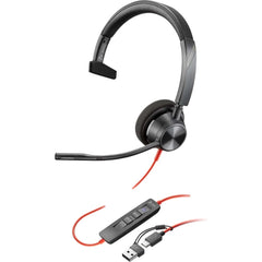 سماعة Poly Blackwire 3310 USB-C بميكروفون عازل للضوضاء
