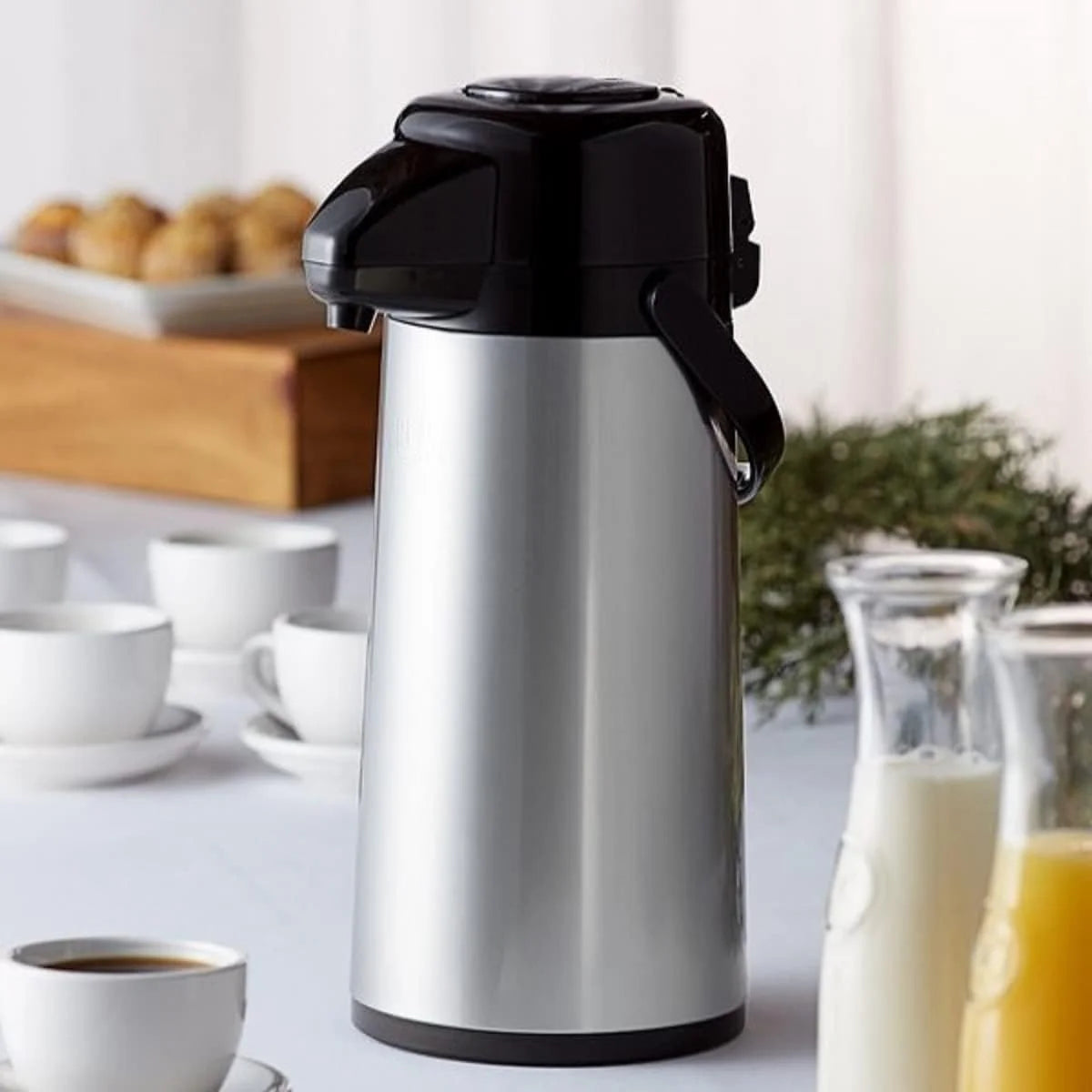 THERMOS 2.2L Glass Vacuum Pump Pot Push Button THERMOS 2.2L Glass Vacuum Pump Pot Push Button