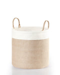 Madame Coco Eva Round Laundry Basket – Beige Fabric Hamper