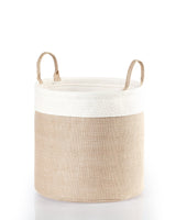 Madame Coco Eva Round Laundry Basket – Beige Fabric Hamper