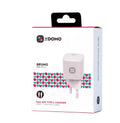 شاحن DOMO BRUNO DMC-01 C-L GAN بقوة 20 واط بمنفذ Type-C وكابل Lightning - أبيض