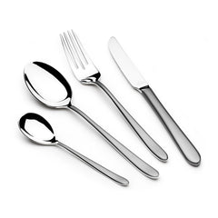 Arshia 26-Piece Stainless Steel Cutlery Set with Metal Stand – Shiny Silver Finish
