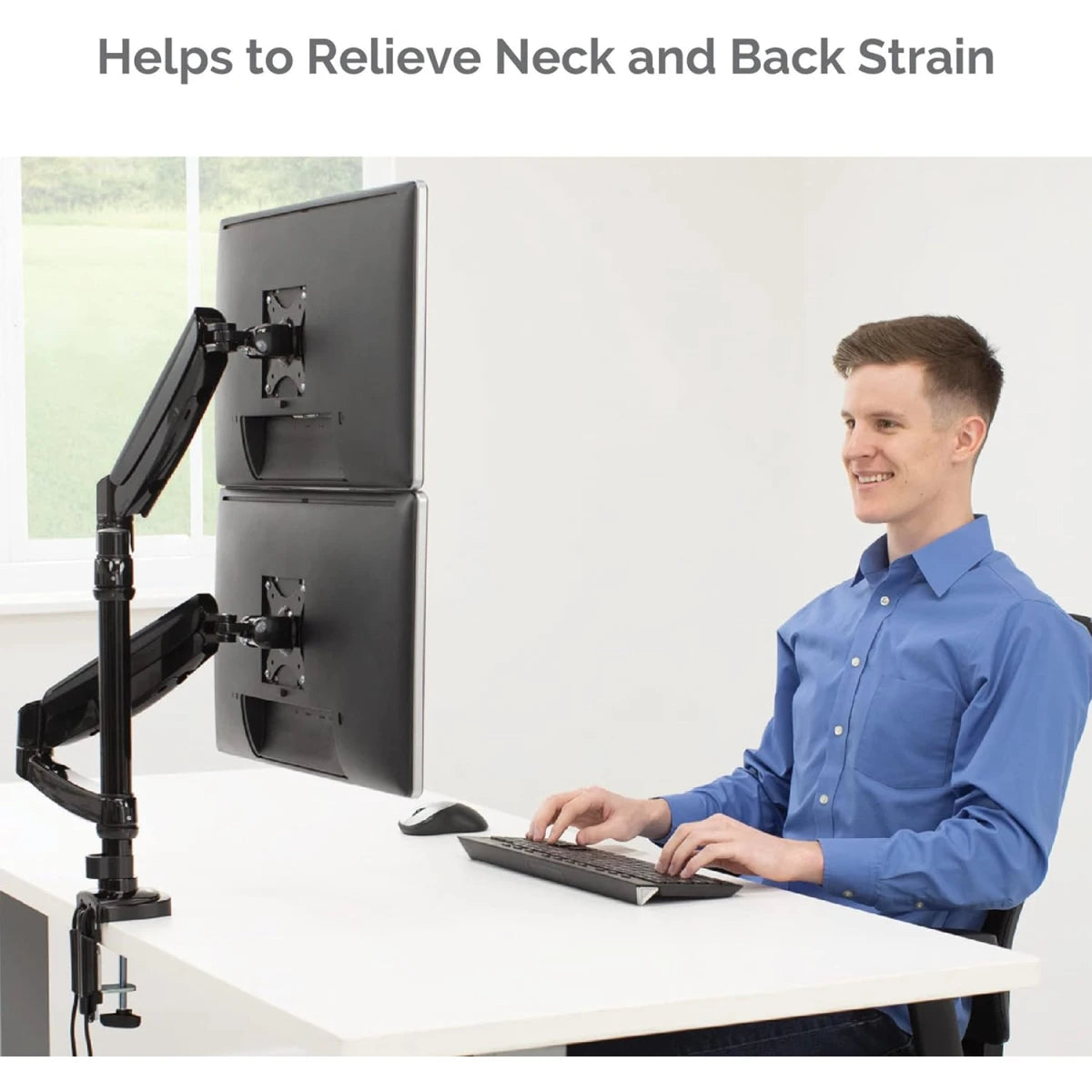 Fellowes Platinum Series Dual Stacking Adjustable Monitor Arm - Black