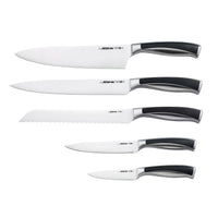 Arshia 6-Piece Knife Set with Wooden Block – Sharp Stainless Steel Blades & Ergonomic Design