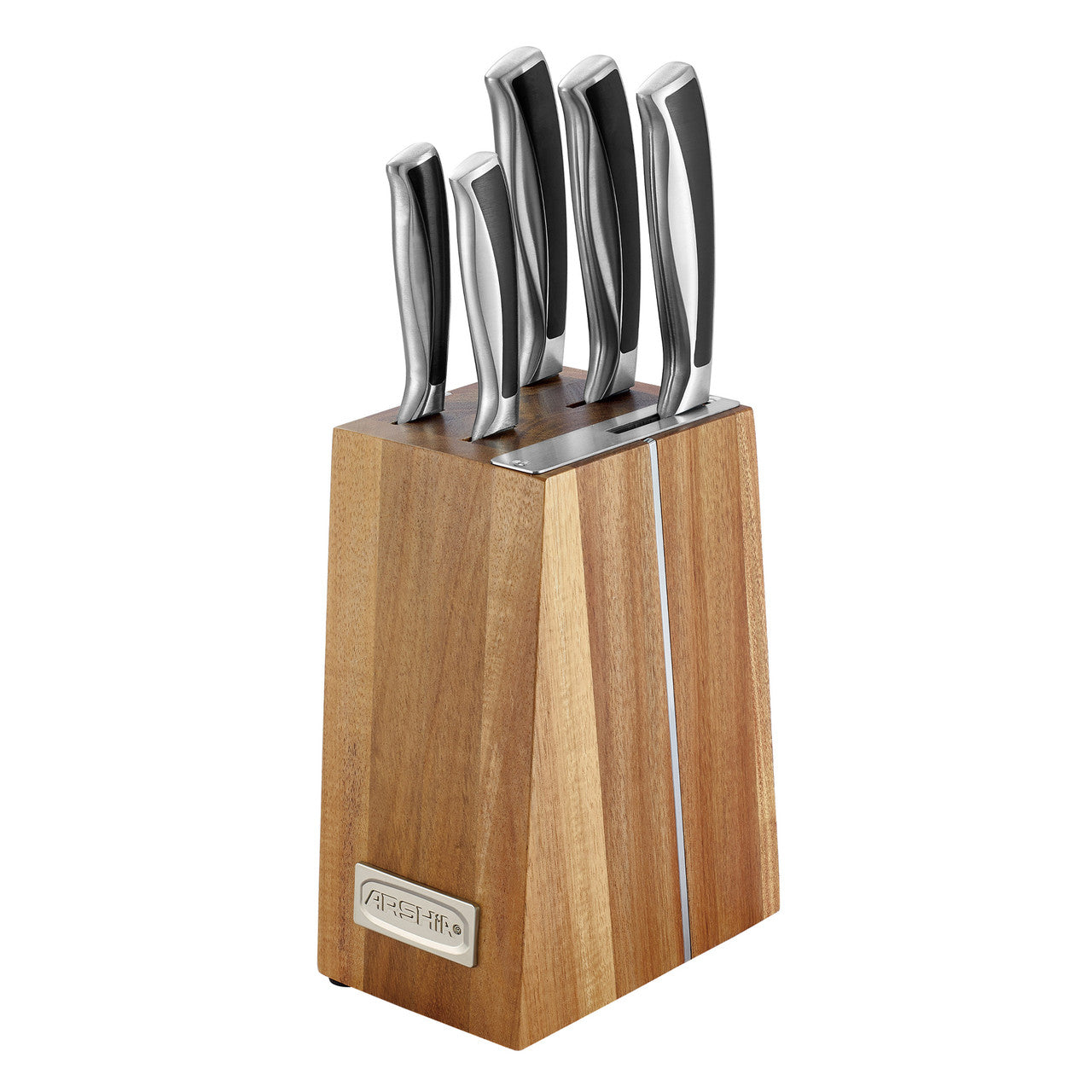 Arshia 6-Piece Knife Set with Wooden Block – Sharp Stainless Steel Blades & Ergonomic Design