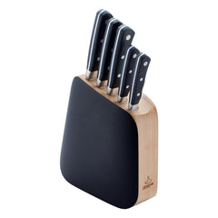Arshia 6-Piece Knife Set with Wooden Stand – Sharp Stainless Steel Blades & Elegant Display Block