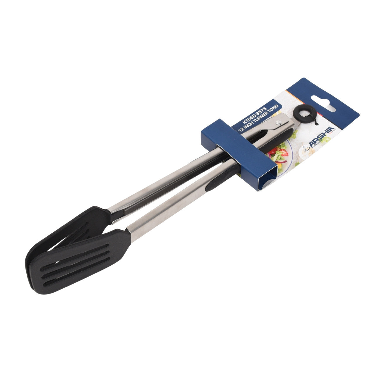 Arshia 12-Inch Kitchen Tongs – Stainless Steel with Heat-Resistant Silicone Tips & Non-Slip Grip