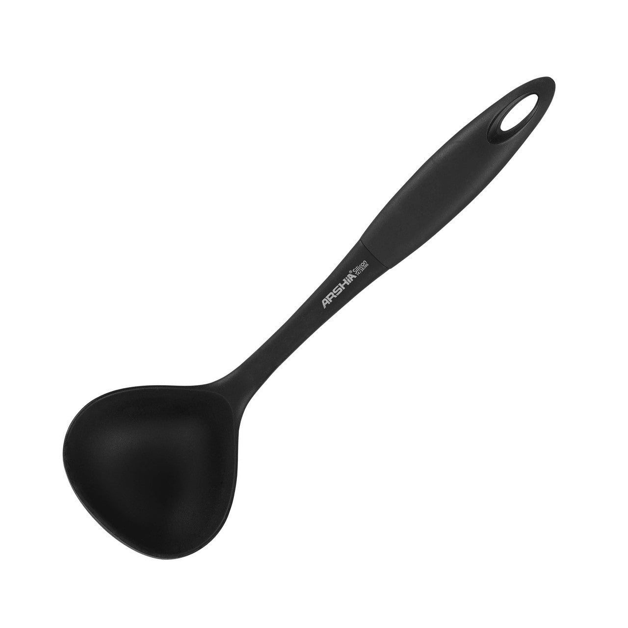 Arshia Silicone Soup Ladle – Heat-Resistant, Deep Bowl, Non-Slip Handle | Black