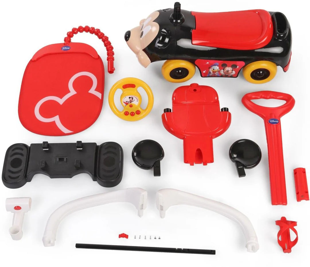 Disney Mickey Push Car with Handle & Umbrella 3-in-1 Ride Disney Mickey Push Car with Handle & Umbrella 3-in-1 Ride