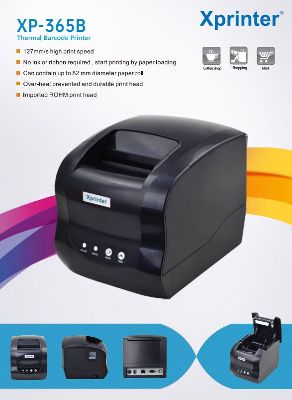 Xprinter XP-365B High-Speed Thermal Barcode & Receipt Printer