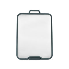 Arshia Dual-Sided Cutting Board – Stainless Steel & Natural Ebony Wood with Ergonomic Handle