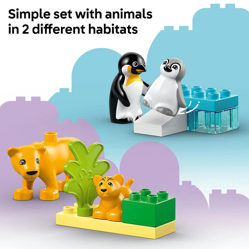 LEGO DUPLO حيوانات برية 10442 بطاريق وأسود