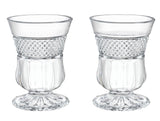 Madame Coco Laurent 4-Piece Footed Coffee Cup Set by – Shimmering Crystal-Inspired Glass Cups for Elegant Entertaining