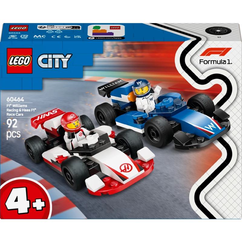 LEGO City سيارات F1 ويليامز وهاس 60464 – 92 قطعة