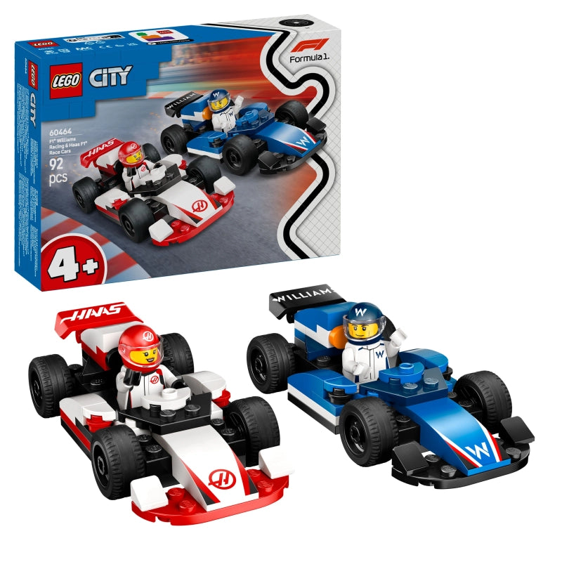 LEGO City سيارات F1 ويليامز وهاس 60464 – 92 قطعة