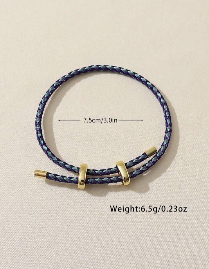 PU Rope Bracelet Solid color alloy belt school style adjustable bracelet for women jewelry making