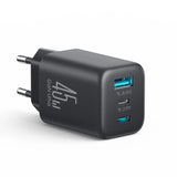 شاحن Joyroom JR‑TO1 GaN 45W 3 منافذ – USB‑C & USB‑A
