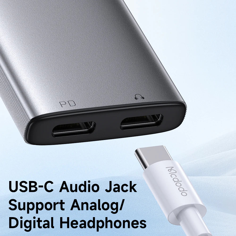Mcdodo 2 in 1 USB C to Dual USB C Audio Adapter Charge & Listen - Black Mcdodo 2 in 1 USB C to Dual USB C Audio Adapter Charge & Listen - Black