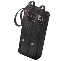 Solar Power Bank 30000mAh with LED Flashlight - Portable Charger