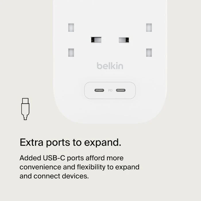 Belkin Surge Protector with 2 USB-C Ports (8 Outlet with 2 USB-C)