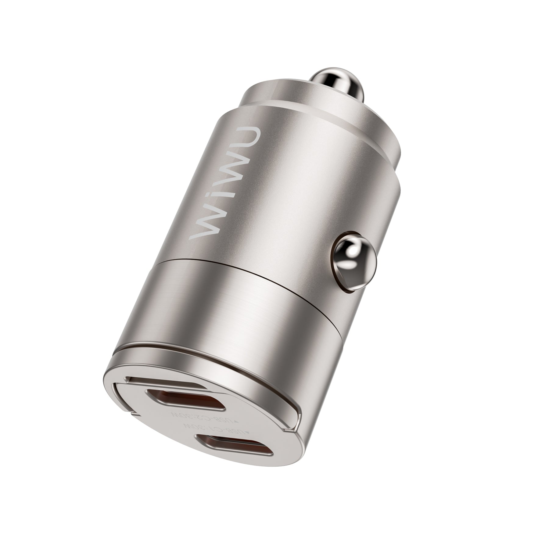 WIWU Nano Dual C 30W Fast Car Charger Compact & Powerful - Titanium WIWU Nano Dual C 30W Fast Car Charger Compact & Powerful - Titanium