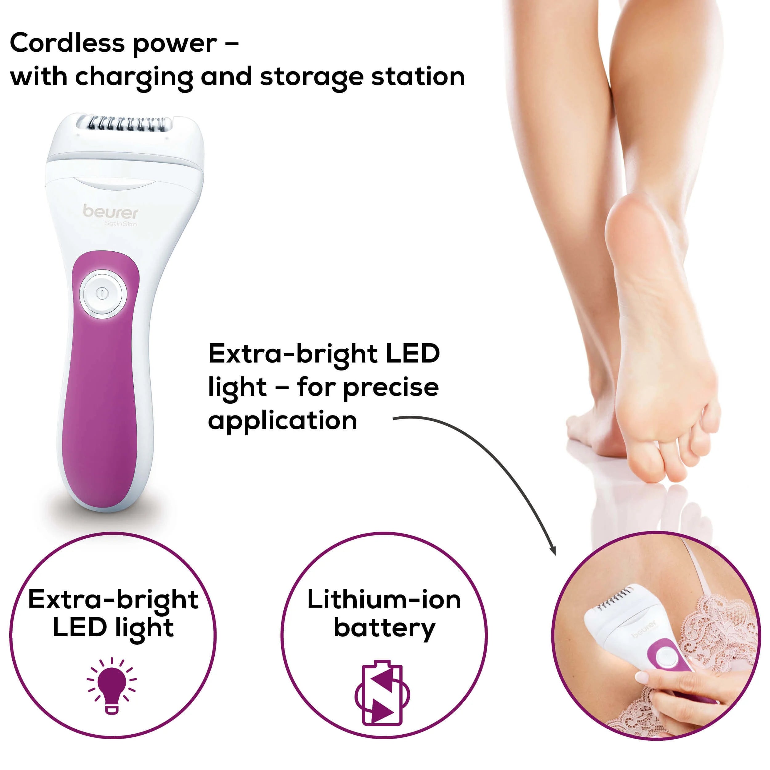 Beurer HL 76+ Wet & Dry Epilator Smooth Skin Long-lasting Results