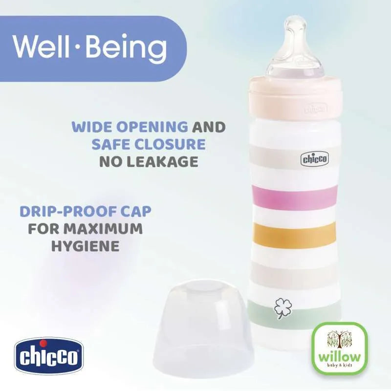 Chicco BOTTLE WB PP BOY 250ml MED SIL Anti-Colic - Green