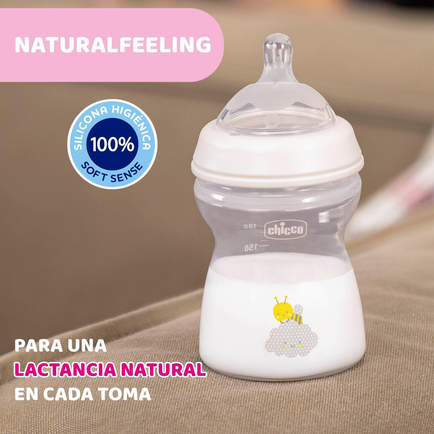 Chicco Natural Feeling Bottle 250ml UNI Anti-Colic 2M+ Chicco Natural Feeling Bottle 250ml UNI Anti-Colic 2M+