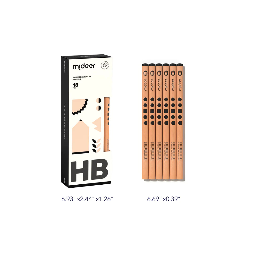 Mideer Thick Triangular Pencils HB - 18pcs Mideer Thick Triangular Pencils HB - 18pcs