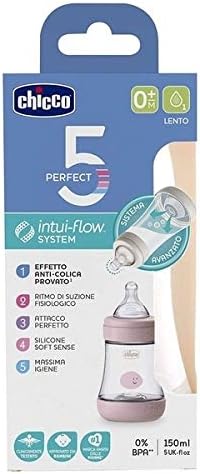 Chicco P5 PP Girl Bottle 150ml Slow Flow CL2 Anti-Colic - Pink