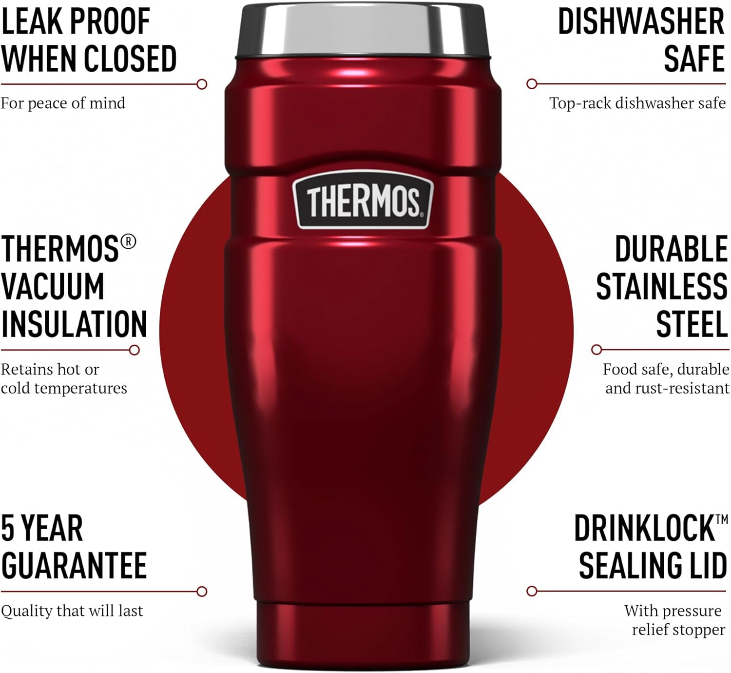 THERMOS SK1005 Stainless King Tumbler 470ml -  Red