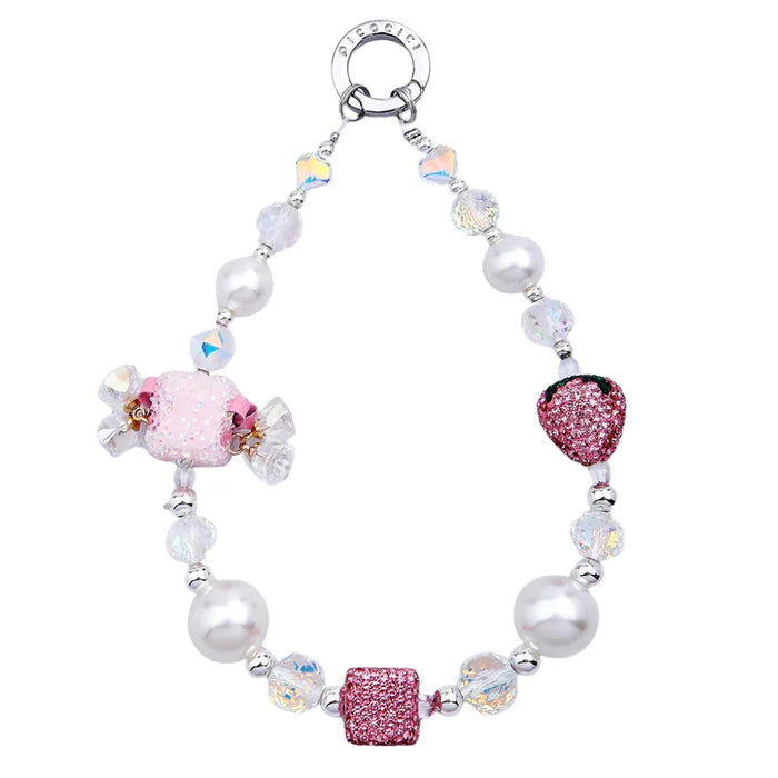 PICOCICI Diamond Bell Strawberry Phone Charm